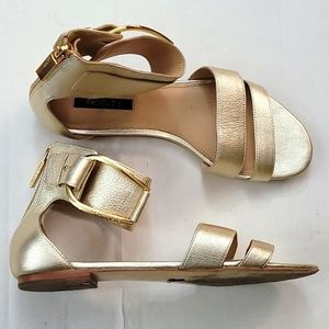 Rachel Zoe ankle strap metallic flat sandal